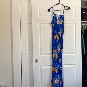 Floral Blue Hawaiian Print Romper